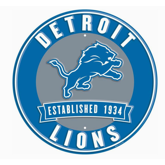 NFL 12″ Round Sports Wall Sign Vintage-Style Metal Decor - Picture 1 of 1